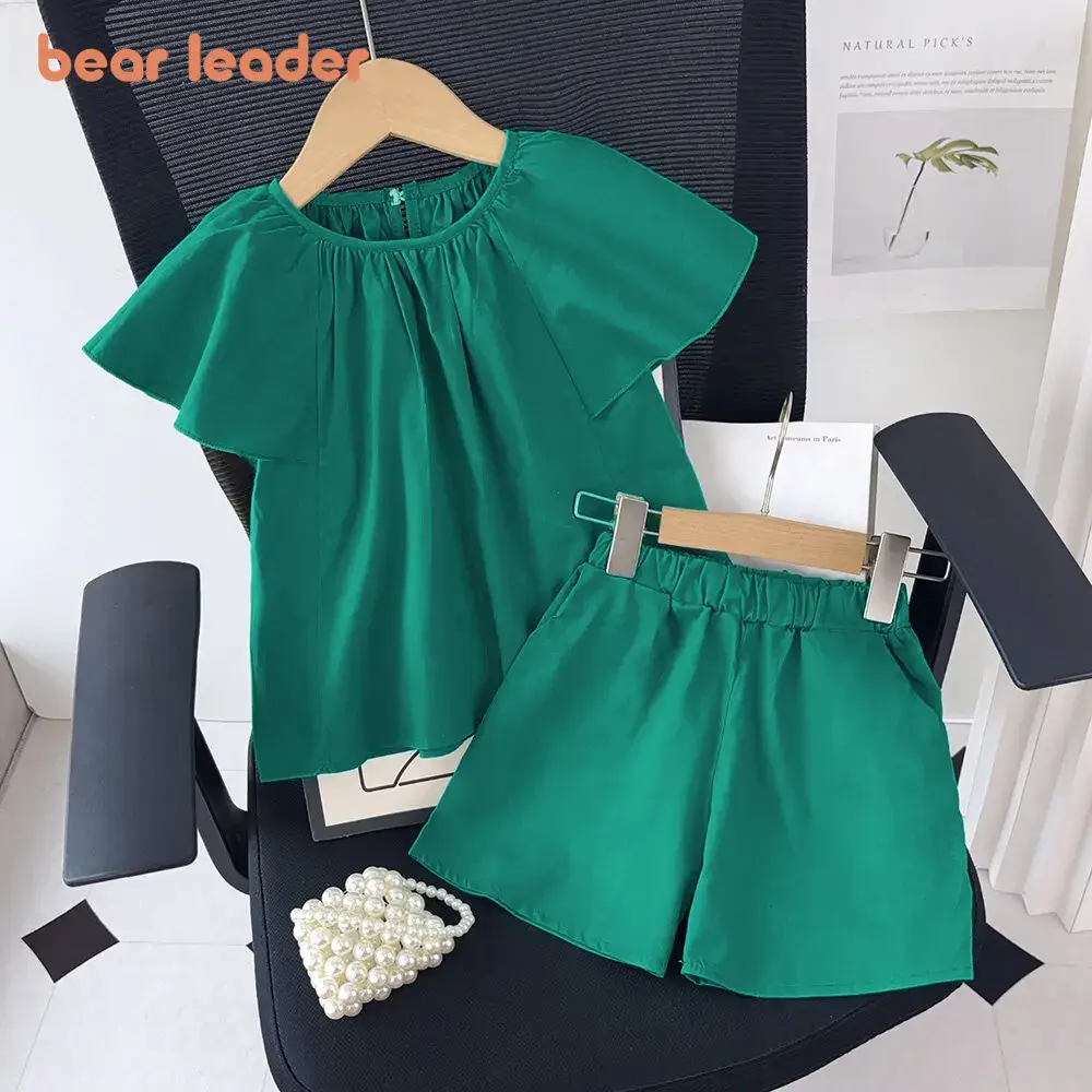 Bear Leader Baby Girls Cotton Clothes Set Summer Solid Color T-shirt+Short Pants Suits Outfits Kids Clothing Toddler Casual Wear