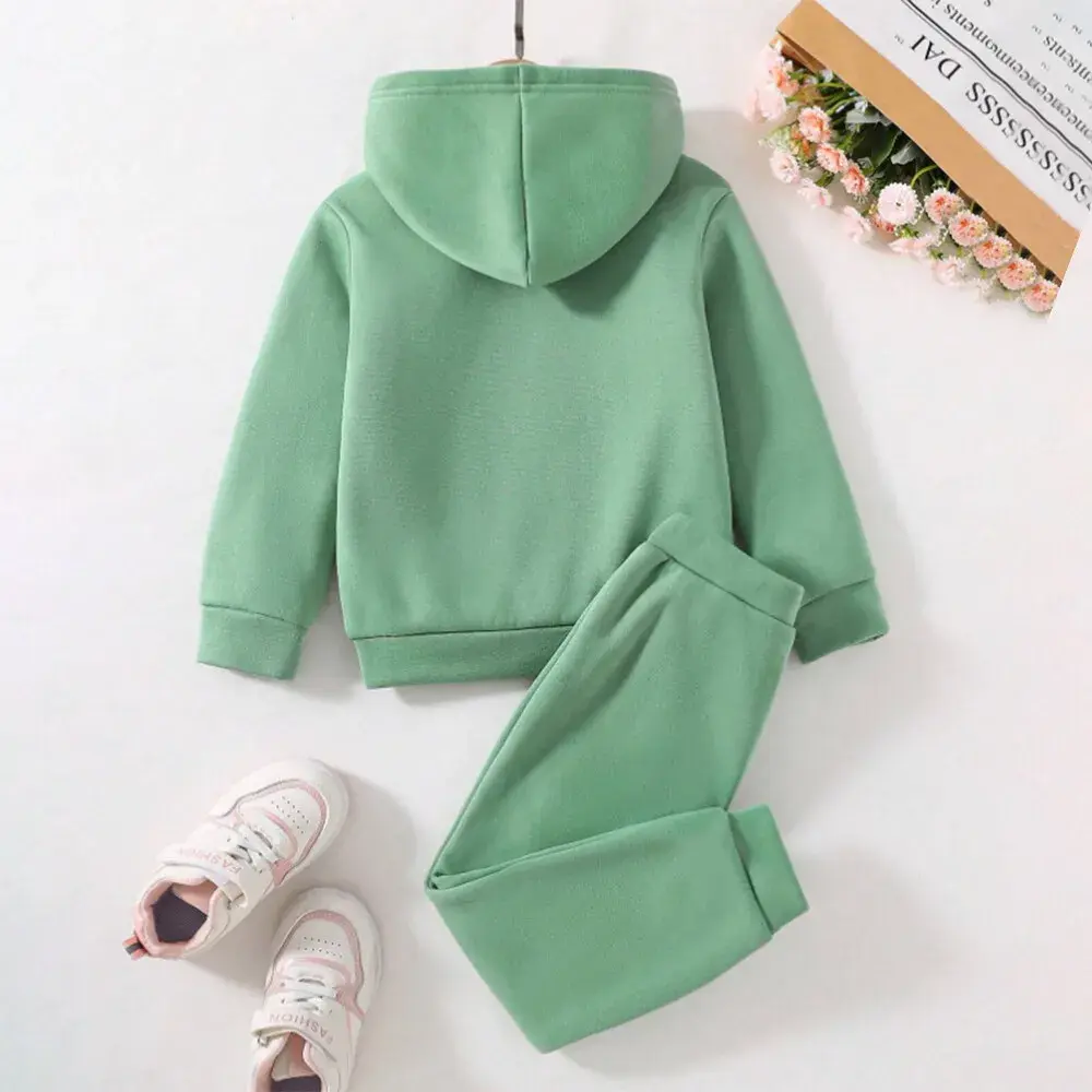 Bear Leader Girls Clothing Sets 2023 Winter Letters Print Hoodies and Solid Color Pants 2Pcs Baby Girl's Clothes Suits Outfits