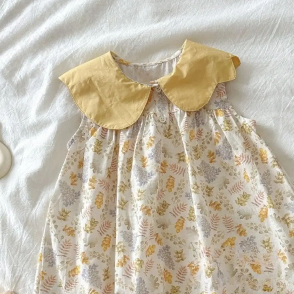 Bear Leader Korean Version Children's Clothing Sweet and Cute Flower Print Baby Girl Dress Summer Sleeveless Kids Casual Dresses