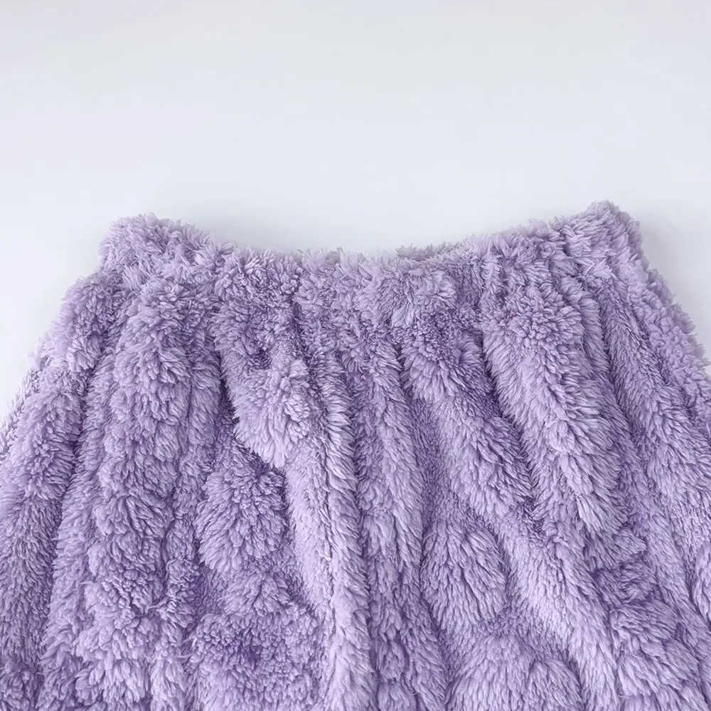 Bear Leader Purple Plush Jacquard Top+Pants 2-piece Set for Autumn and Winter Home Girls Clothes Casual Pajamas 3-7 Years Old