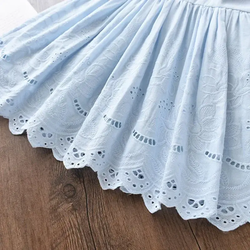 Bear Leader Girls Elegant Dresses 2024 New Summer Kids Party Costumes Girl Floral Princess Outfits Children Vestidos Clothing