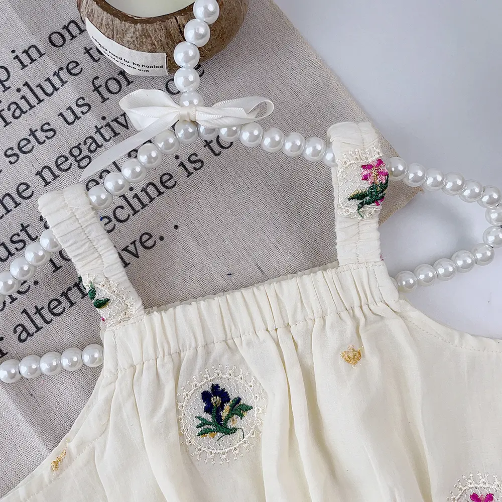Bear Leader Little Girl Summer Korean Children's Clothing Embroidered Suit Girl's Suspender Shirt Skirt Pants Two-piece Set