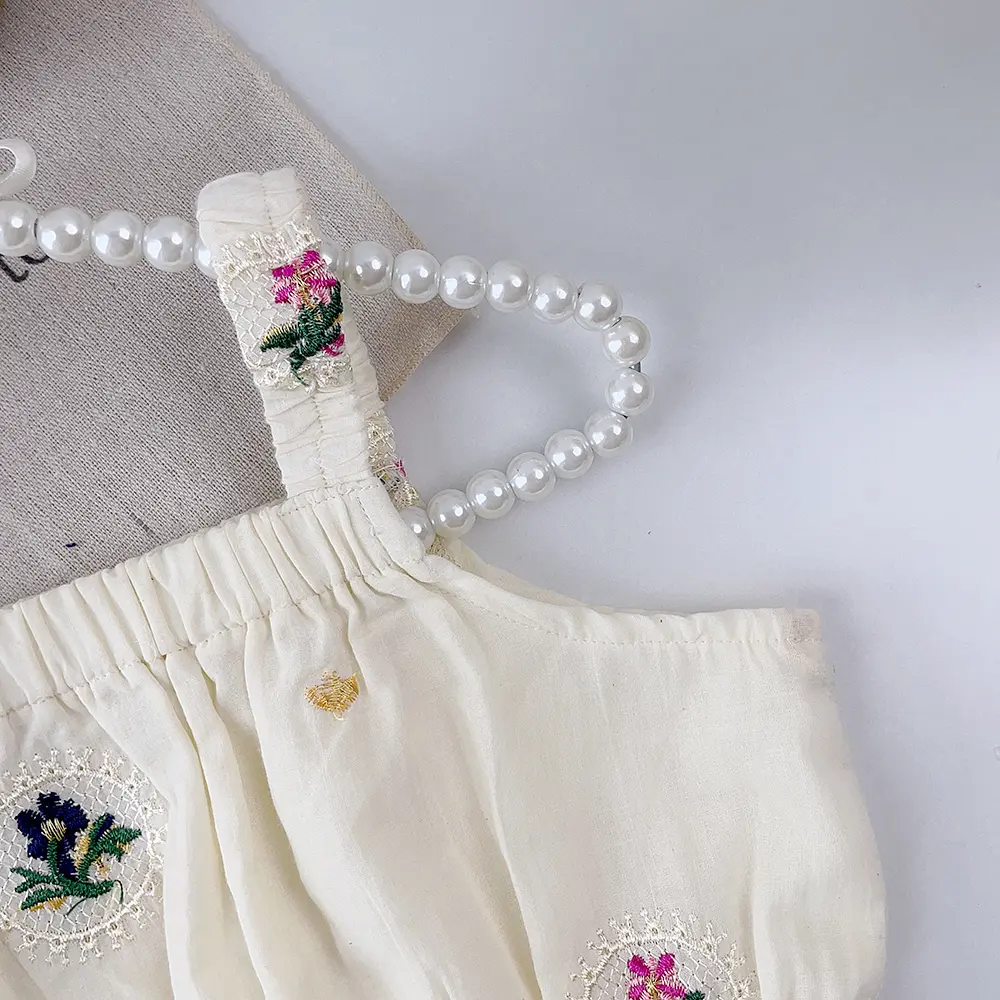 Bear Leader Little Girl Summer Korean Children's Clothing Embroidered Suit Girl's Suspender Shirt Skirt Pants Two-piece Set
