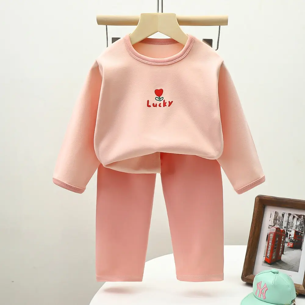 Bear Leader Autumn New Children's Clothing Long Sleeved Cartoon Printed Top + Pants Two-piece Set Boys and Girls Home Clothes