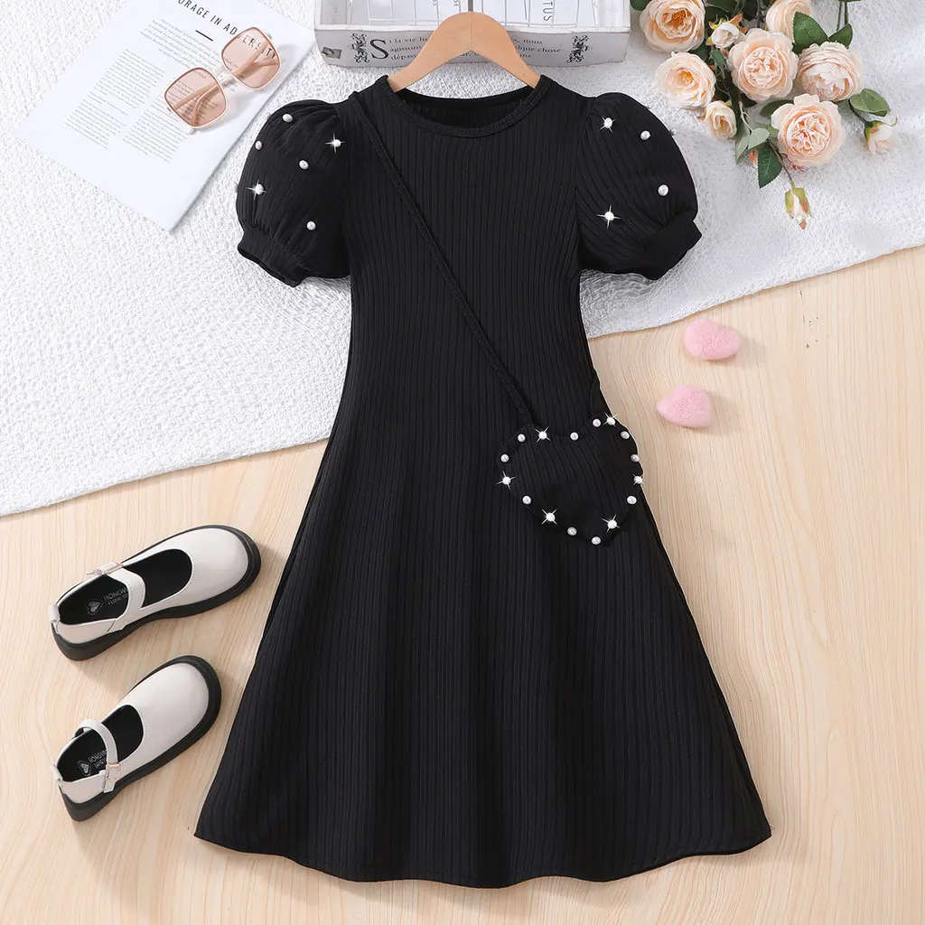 Teen Girl Dress Summer Purple Retro Short Sleeve Children Dresses Fashion Girl Costume Party Big KIds Outfit 7 8 9 10 11 12Yrs