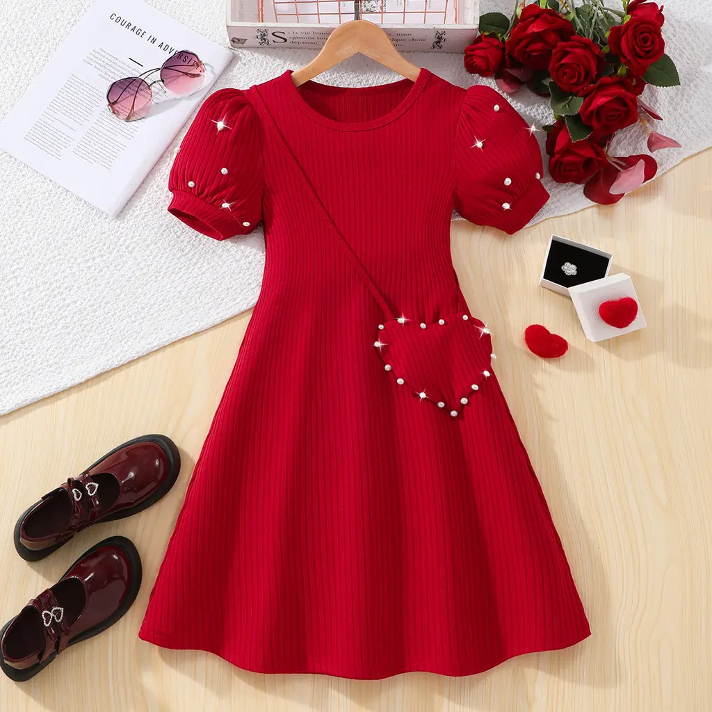 Teen Girl Dress Summer Purple Retro Short Sleeve Children Dresses Fashion Girl Costume Party Big KIds Outfit 7 8 9 10 11 12Yrs