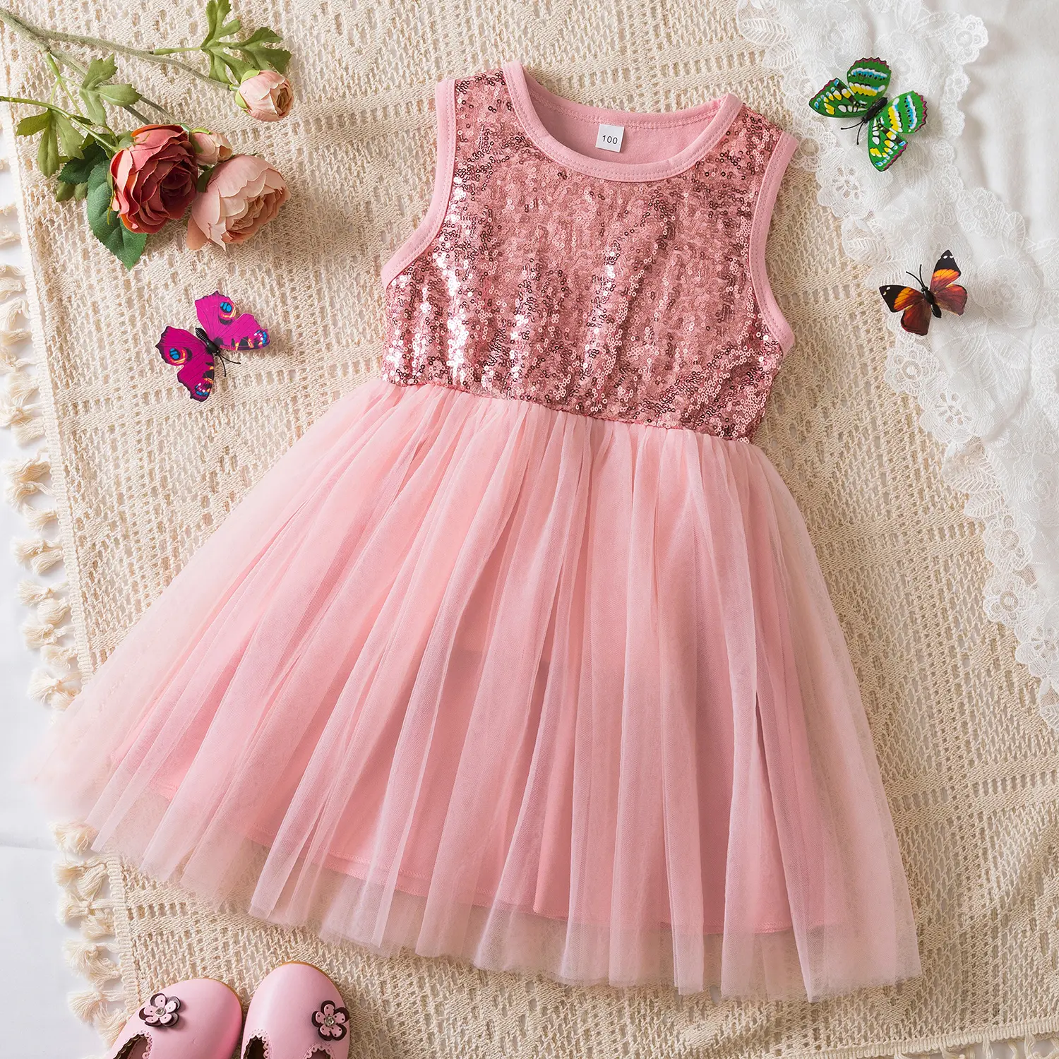 Cute Baby Girls Dress Summer New Girls' Clothing Ruffle Sleevele Princess Frocks Hollow Out Fashion Birthday Party Kids Dresses