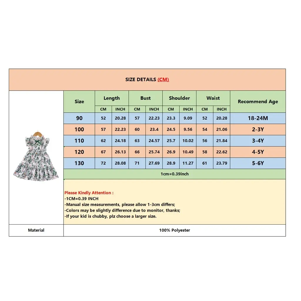 1-6 Years Kids Baby Girl Daily Dress Flowers Print Sleeveless Retro Style Lovely A- Line Summer Children Holiday Party Dresses