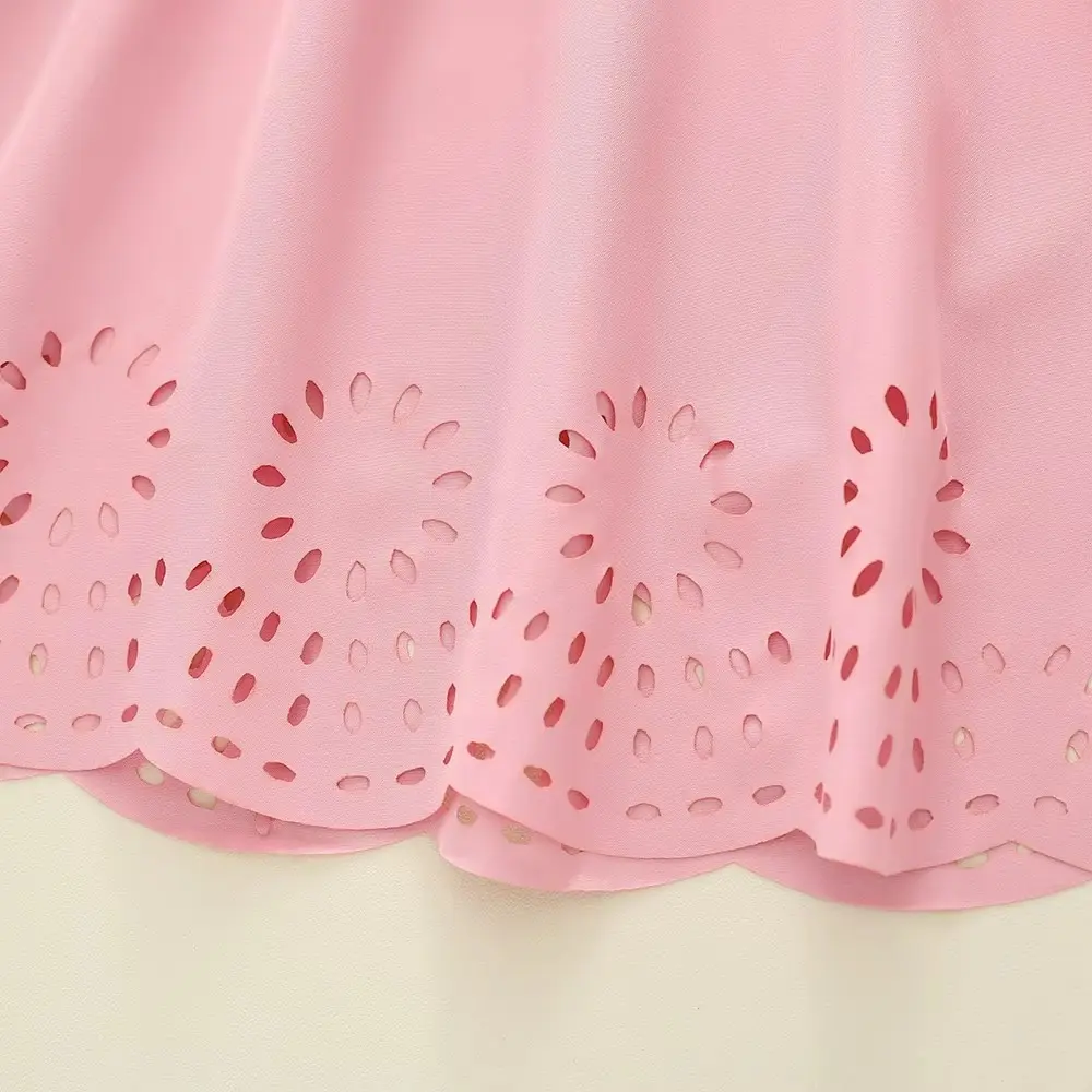 Humor Bear Sweet summer dress Bowknot  Puff sleeves A-lineskirt Birthday party costume Kids' clothing