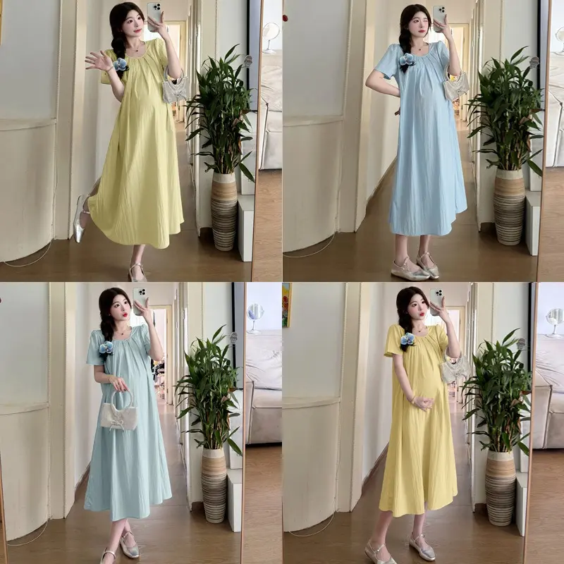 Elevate Your Summer Wardrobe: New Maternity Summer Dress Fashionable, Thin Long Dresses for Pregnant Women, Stay Cool in Style