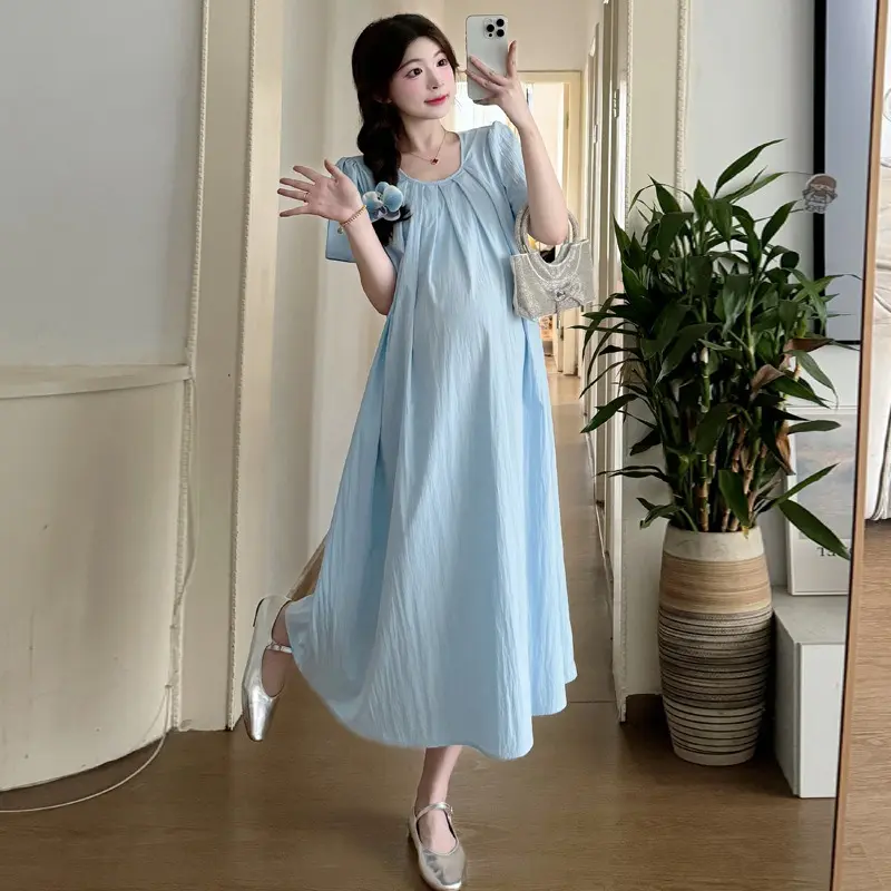 Elevate Your Summer Wardrobe: New Maternity Summer Dress Fashionable, Thin Long Dresses for Pregnant Women, Stay Cool in Style