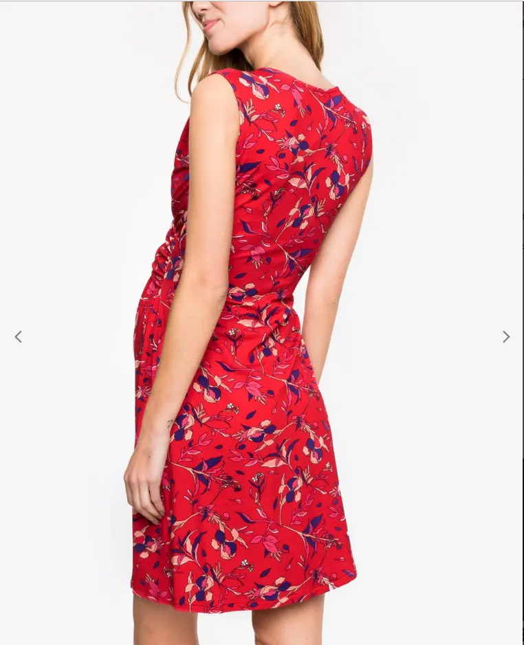 Maternity New Maternity Dresses Breastfeeding Women Nursing Dresses Summer Printed Sleeveless V-Neck Chest Cross Nursing Dresses