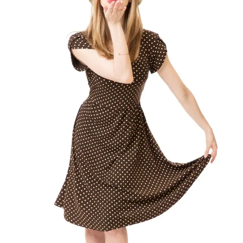 Summer Pregnant Women Casual Comfortable and Skin-friendly Dresses Dot Printed Short Sleeved Breastfeeding Dress