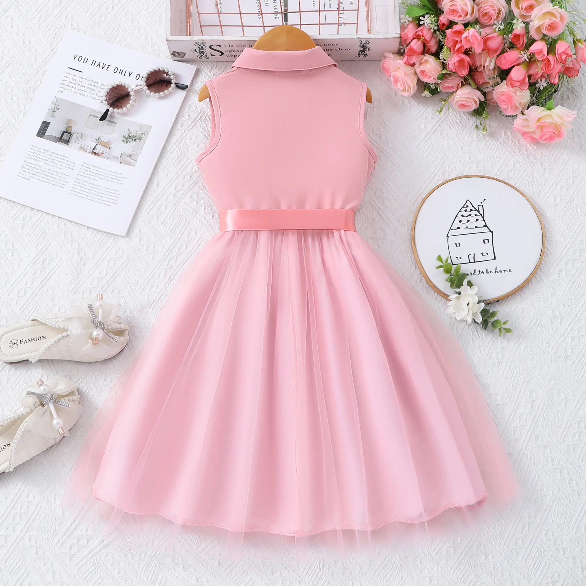 Kids Girl Dress Summer Khaki Children Costume Sleeveless Fashion Casual Vacation Girls Princess Dress 3 4 5 6 7 8 9 10 11 12 Yrs