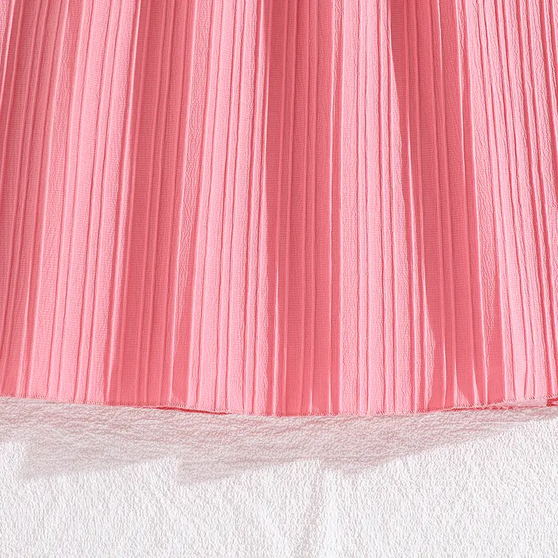 Kids Dress For Girls Pink Petal Sleeve Dress Sweet Elegant Princess Dress Stylish Girls Vacation Holiday Clothes Kids Clothes