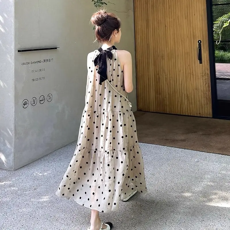 2025 Summer Chinese Style Plus Size Women Dress Sleeveless Floral Dress Fashion Maternity Long Loose Strap Dress Holiday Clothes