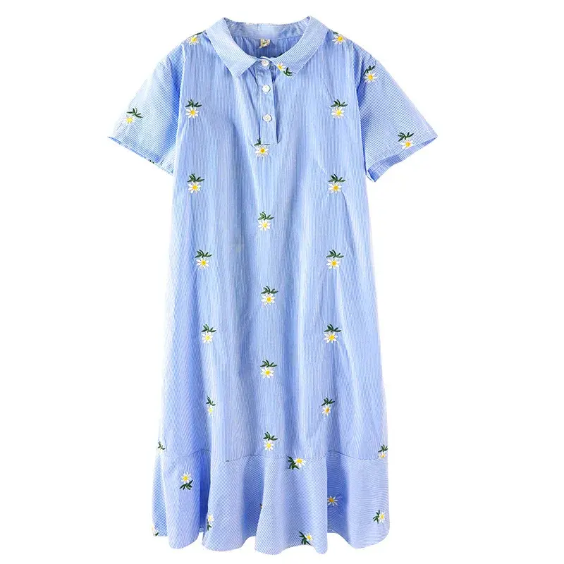 Pregnant Women's Summer Loose Floral Dress Sweet Bowknow Collar Maternity Ball Gown  Short Lady Chiffon  Wholesale