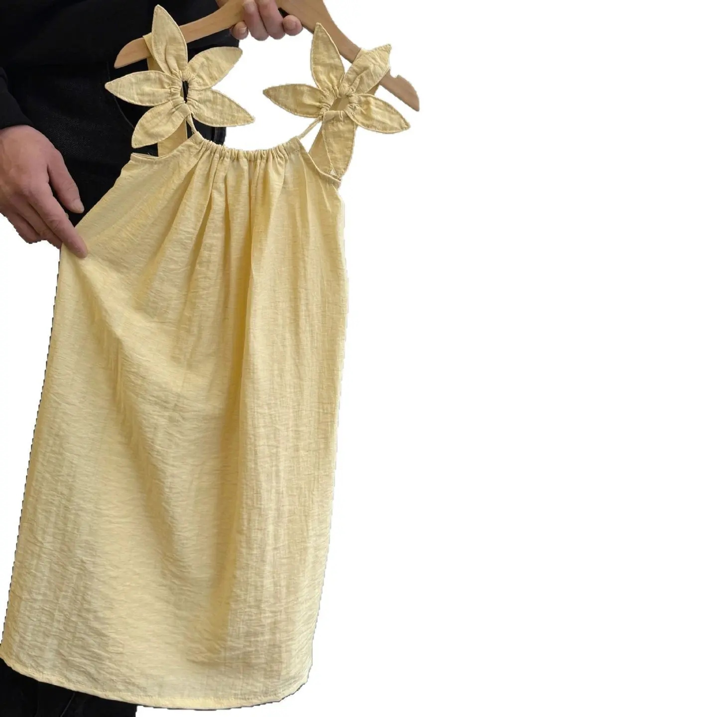 6105 Children Clothes 2025 Summer New Girls' Dress Petal Suspender Long Skirt 2-9Year Kid's Princess Dress