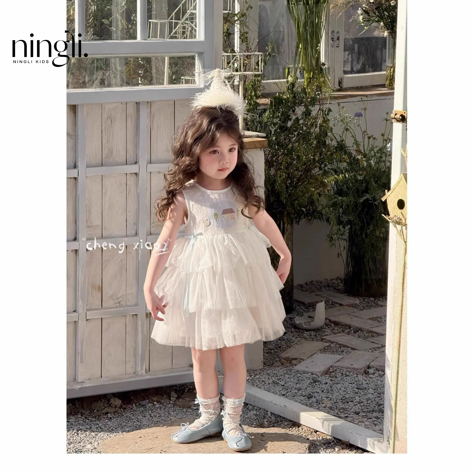 Girls' summer dress, new summer children's clothing, birthday dress, children's gauze dress, princess dress, girls' cake dress