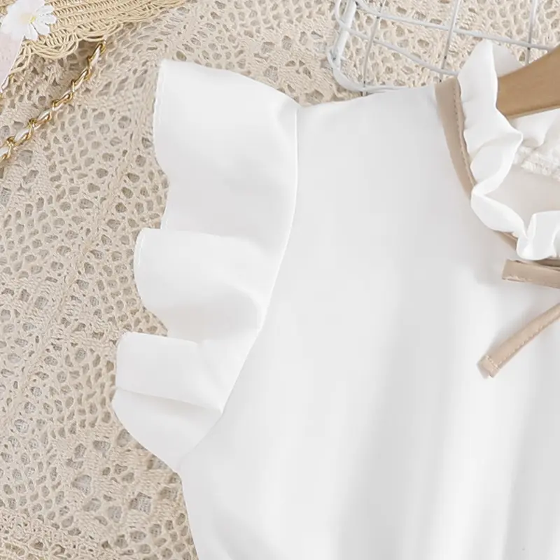 New Summer Fashion Summer Girls Dress Cute  Splicing Style Bow Sleeveless Princess Dresses For Kids Children Birthday Present