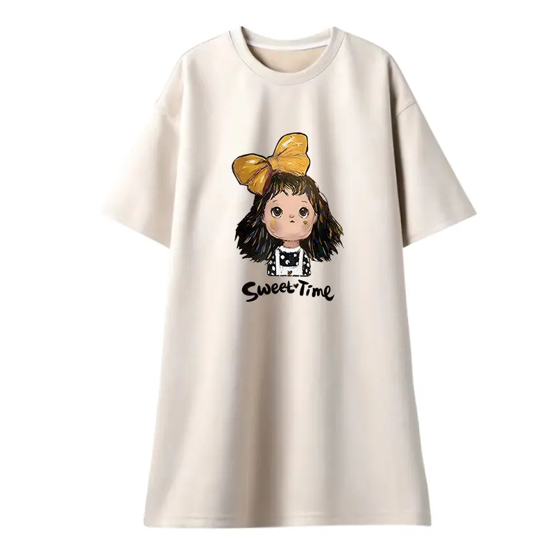 Maternity Dress Summer New Mid-Length Loose Thin Cover Stomach Maternity T-Shirt Tops Maternity Summer Thin Maternity Clothes
