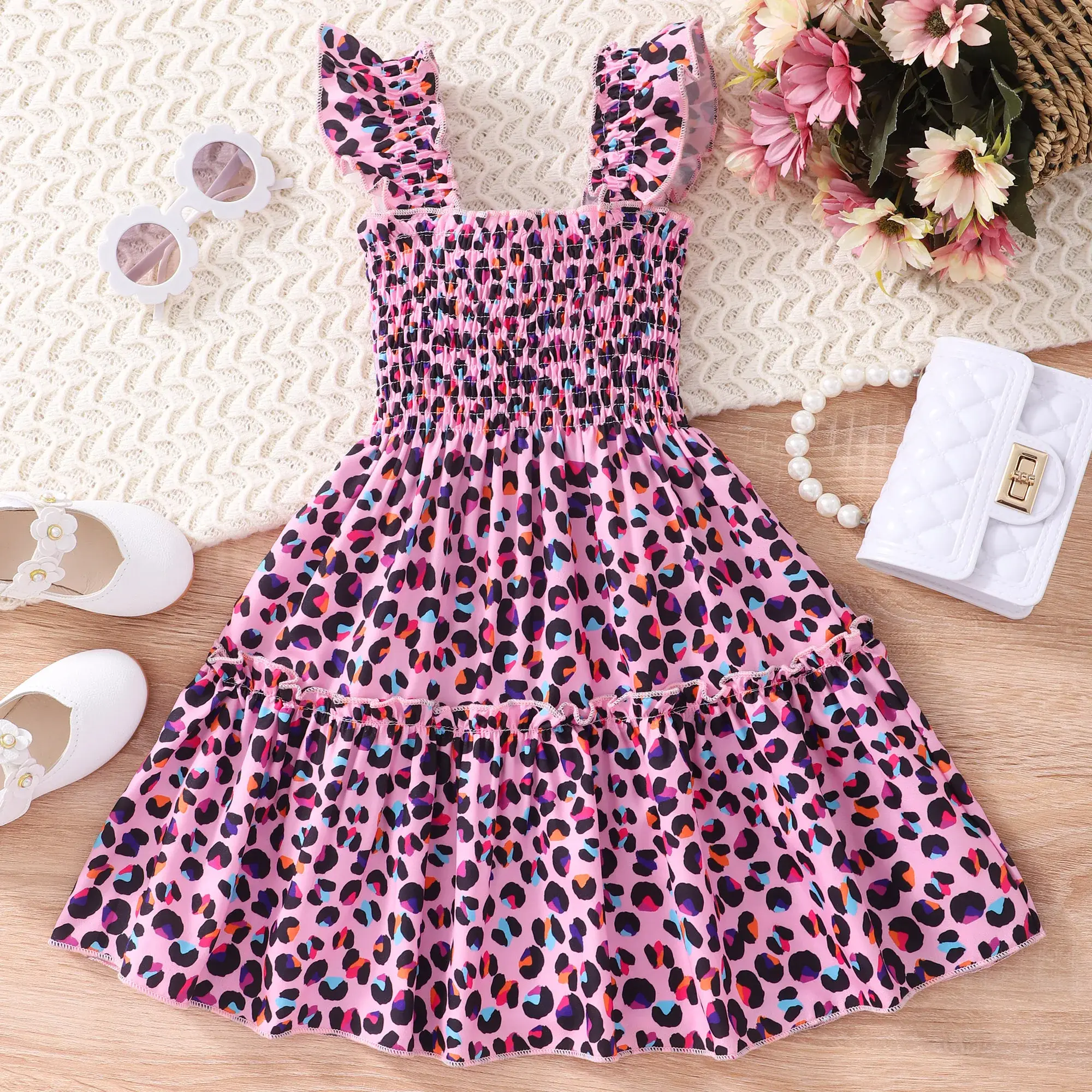 American Flag Children Clothes Girl Dress Short Sleeved Summer Striped Fashionable Casual Baby Girls Dresses 2 3 4 5 6 7 Yrs Old
