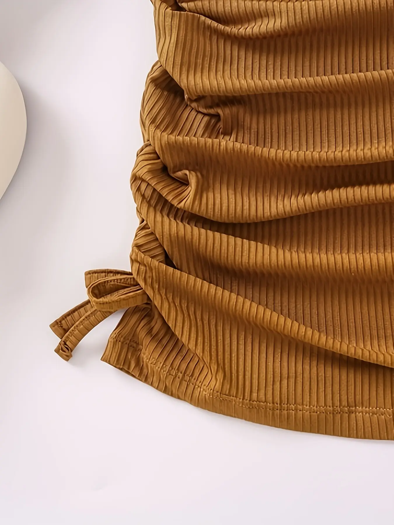 Brown Spice Girl pure fashion sexy dress heart print girl slim short sleeve drawstring pleated belly cover buttock dress summer