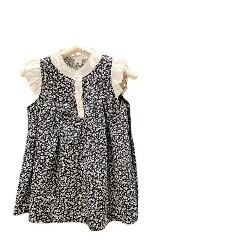 Girls' Floral Summer Dress - Sleeveless Princess Party Dress with Ruffle Hem, Lightweight Baby Girl Outfit