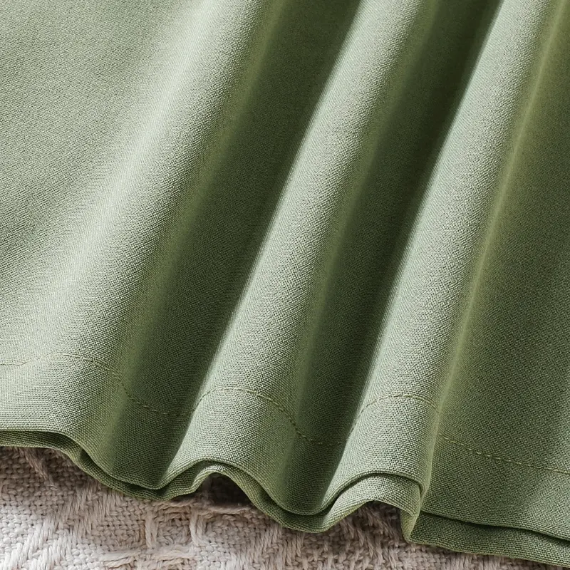 Children's summer lace collar sleeveless army green dress sweet and lovely princess dress