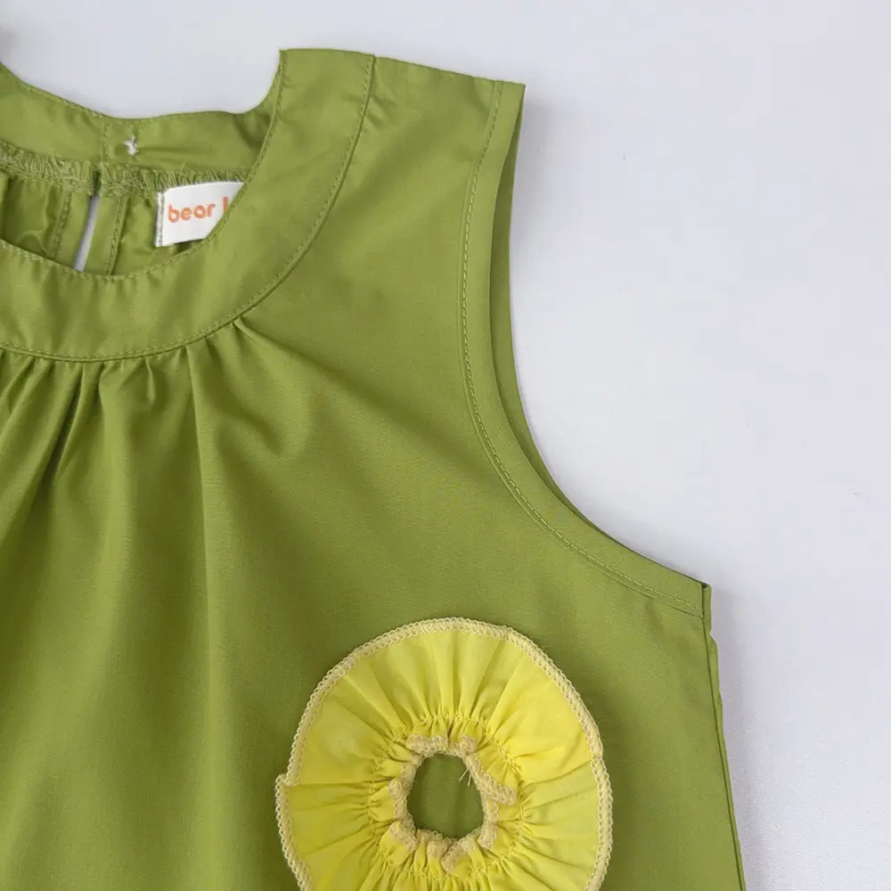 Fashion New Flower Girl Dresses Korean Version 3D Flower Sleeveless Princess Dresses Sweet and Cute Summer Children's Clothing
