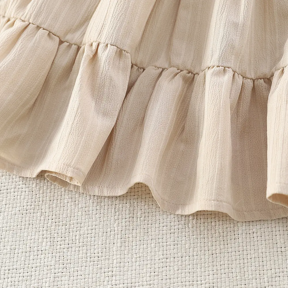 Summer Style Children Clothing Flying Sleeve Solid Color Pleated Princess Cake Dress Girls Costume