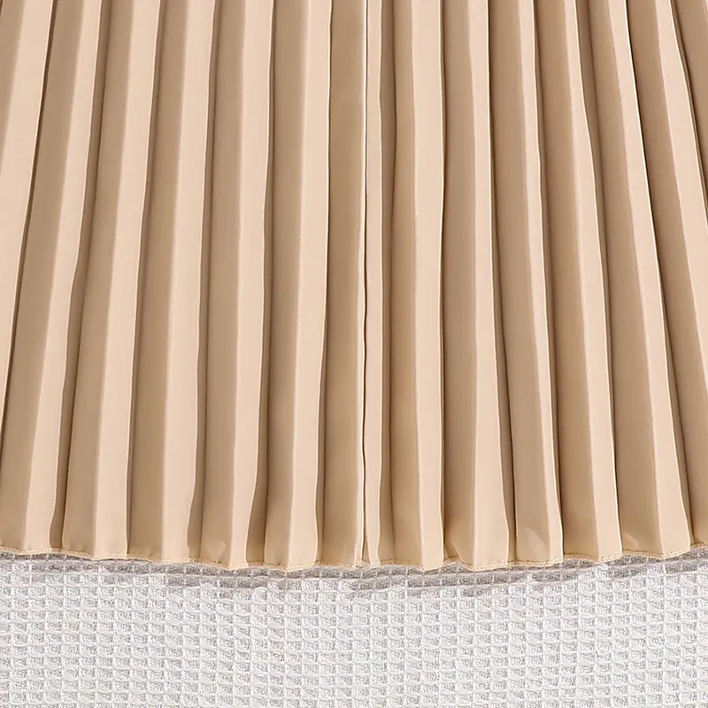 Girls Dress Beige Short Sleeve Pleated Smock Dress Children Costume Summer Daily Casual Clothes Kids Gown