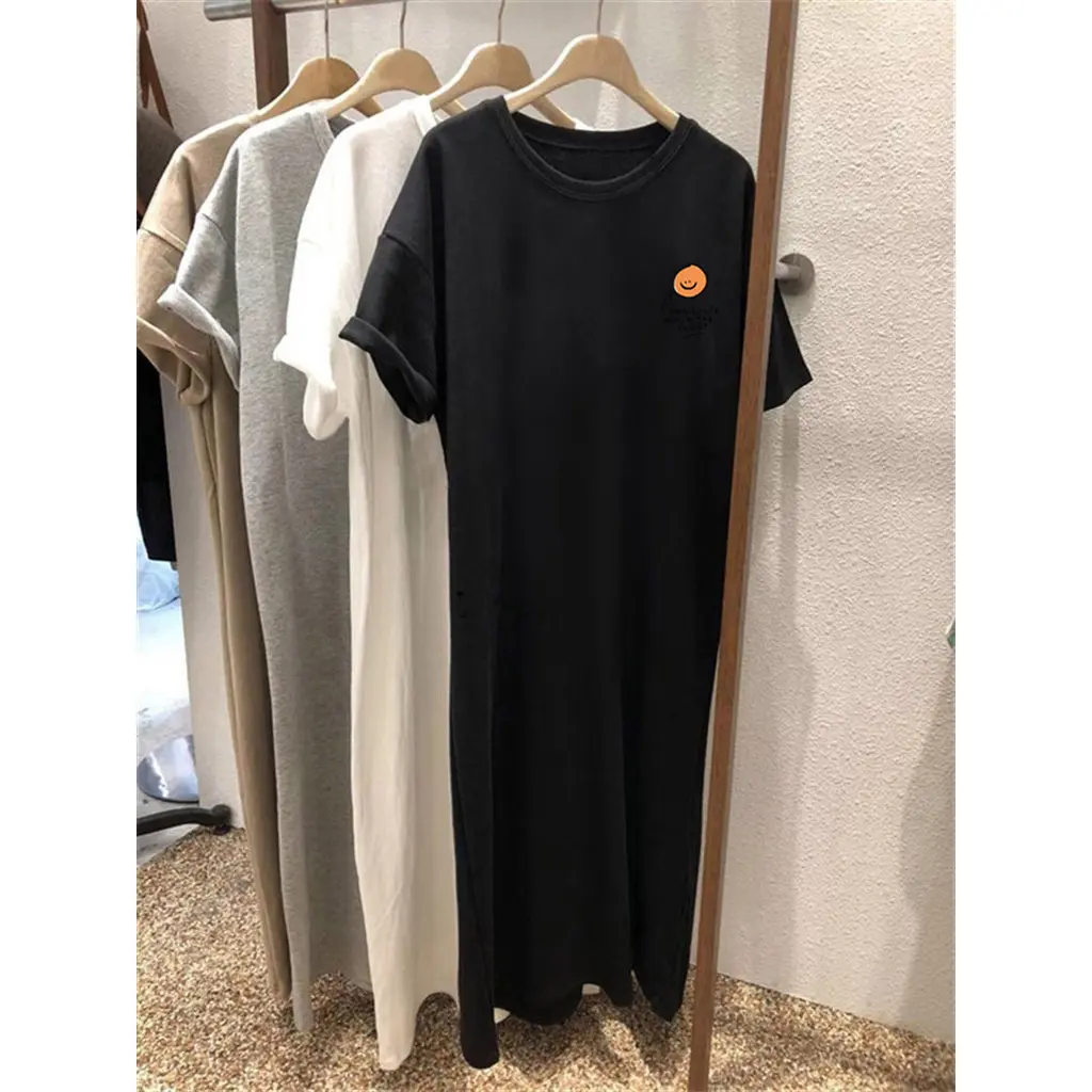 Summer South Korea Simple Cute Print New Loose Short Sleeve Comfortable Women Maternity Dress