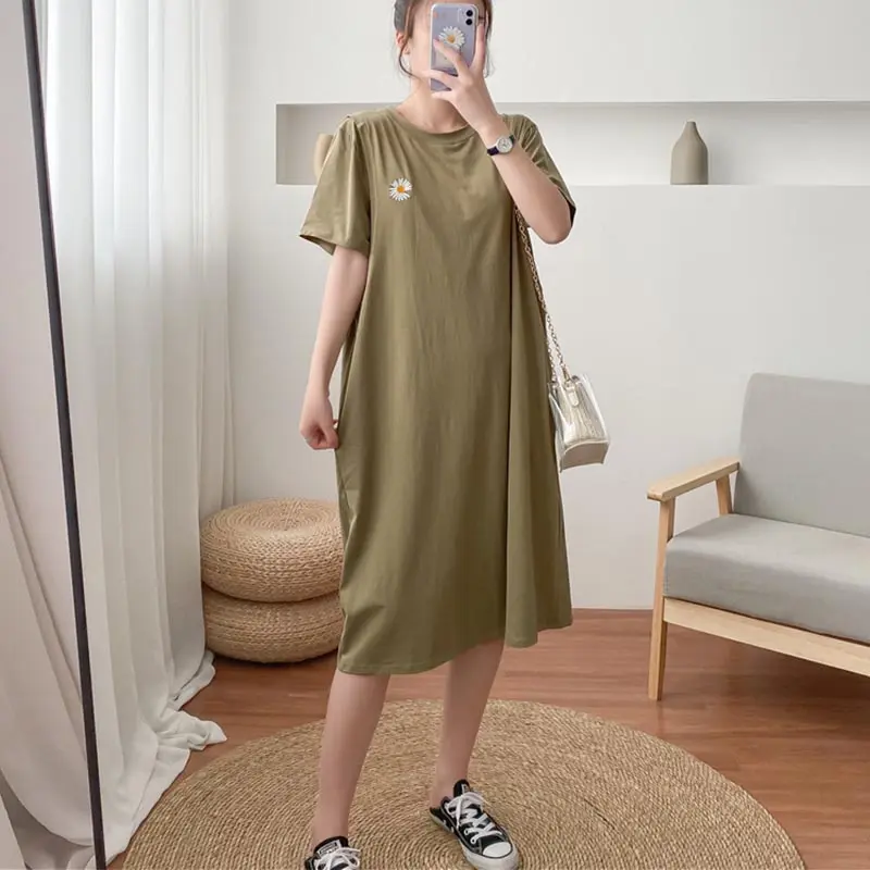 Fashionable Maternity Clothe Summer Short Sleeve Dress Breastfeeding Friendly Casual Comfortable Nursing Wear For Moms Home wear