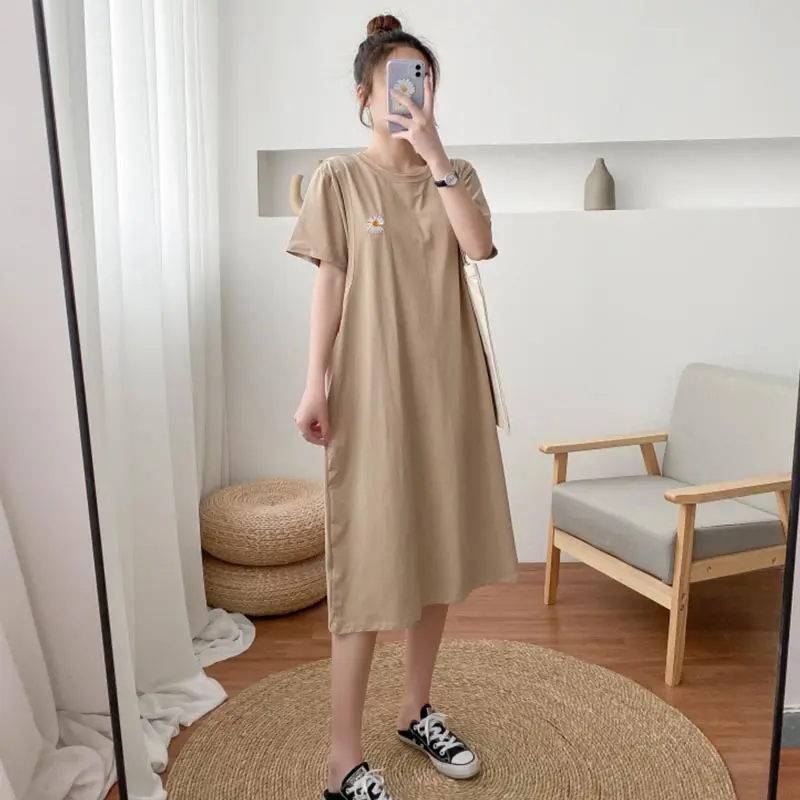 Fashionable Maternity Clothe Summer Short Sleeve Dress Breastfeeding Friendly Casual Comfortable Nursing Wear For Moms Home wear
