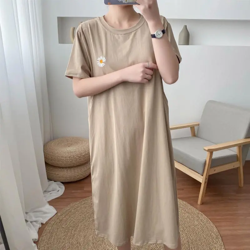 Fashionable Maternity Clothe Summer Short Sleeve Dress Breastfeeding Friendly Casual Comfortable Nursing Wear For Moms Home wear