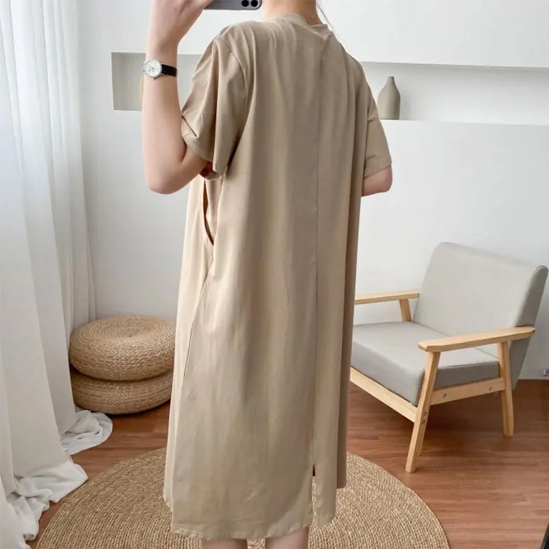 Fashionable Maternity Clothe Summer Short Sleeve Dress Breastfeeding Friendly Casual Comfortable Nursing Wear For Moms Home wear