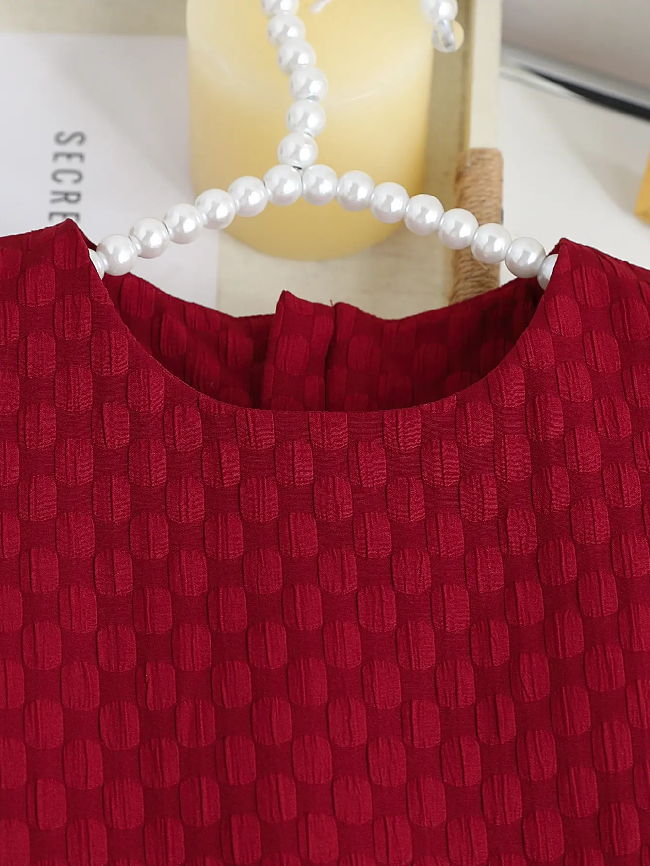 Single piece girls' fashionable woven fabric back with invisible zipper, bow decoration round neck vest dress for summer