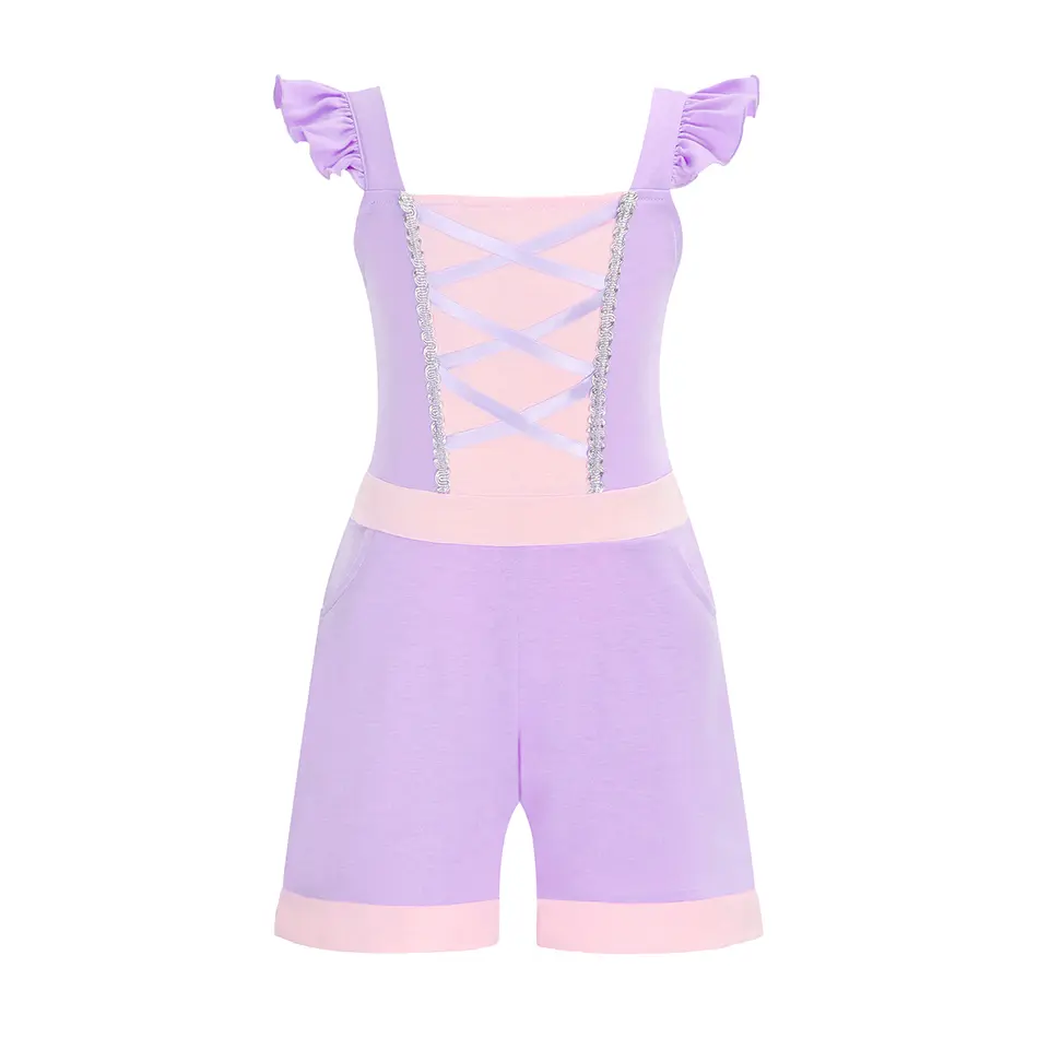 Boys Girls Casual Bodysuits Cosplay Costume Summer Princess Rompers Jumpsuit Princess Cospaly Dress Up Kid Fancy Clothing Outfit
