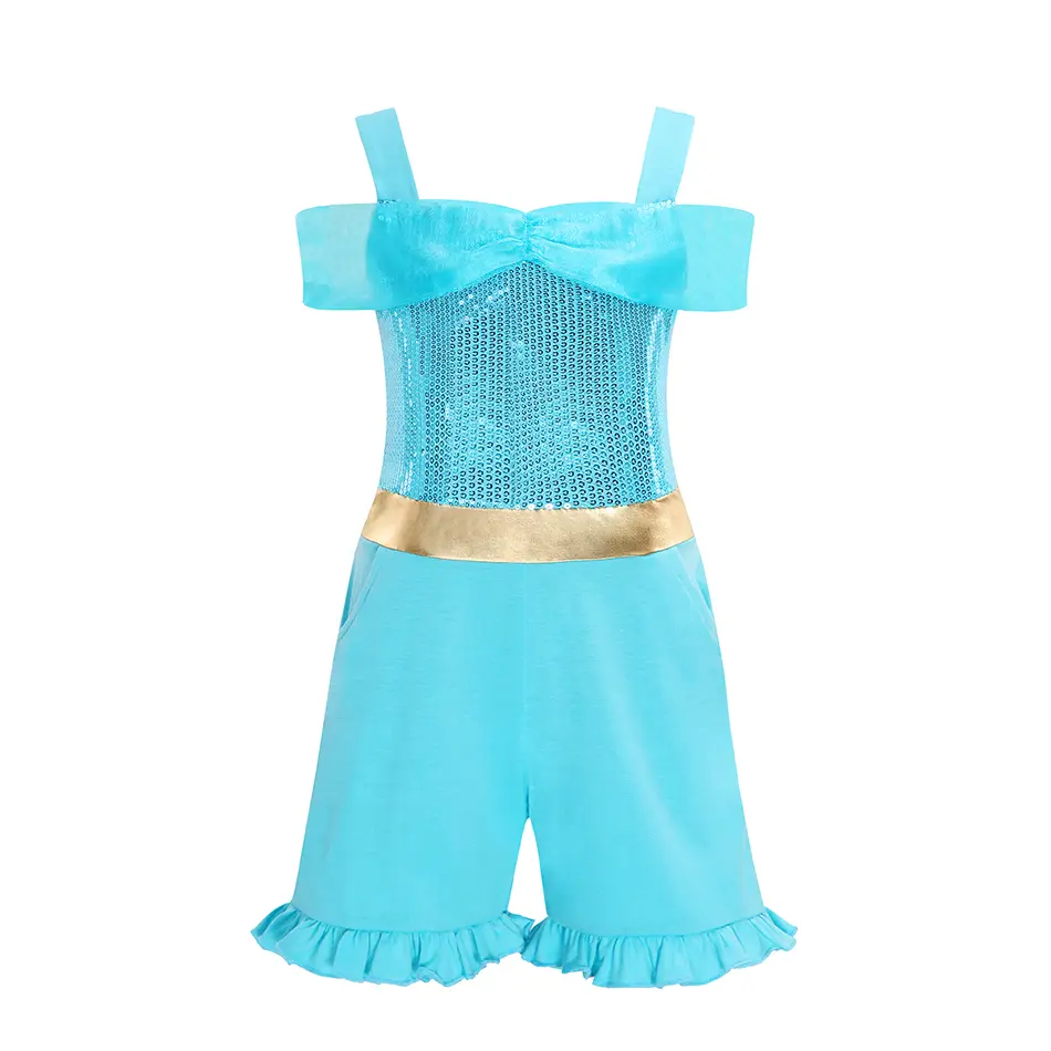 Boys Girls Casual Bodysuits Cosplay Costume Summer Princess Rompers Jumpsuit Princess Cospaly Dress Up Kid Fancy Clothing Outfit