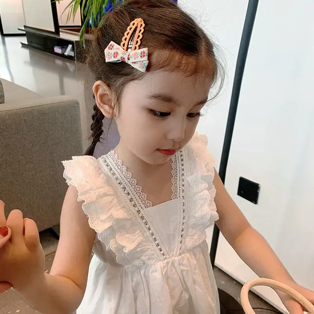 Princess Kids Girls Dresses 2022 New Summer Lace Princess Dresses Children Solid Color Clothing Baby Wedding Party Vestidos