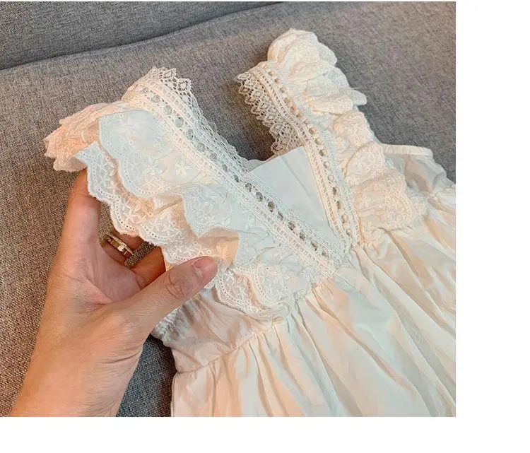Princess Kids Girls Dresses 2022 New Summer Lace Princess Dresses Children Solid Color Clothing Baby Wedding Party Vestidos