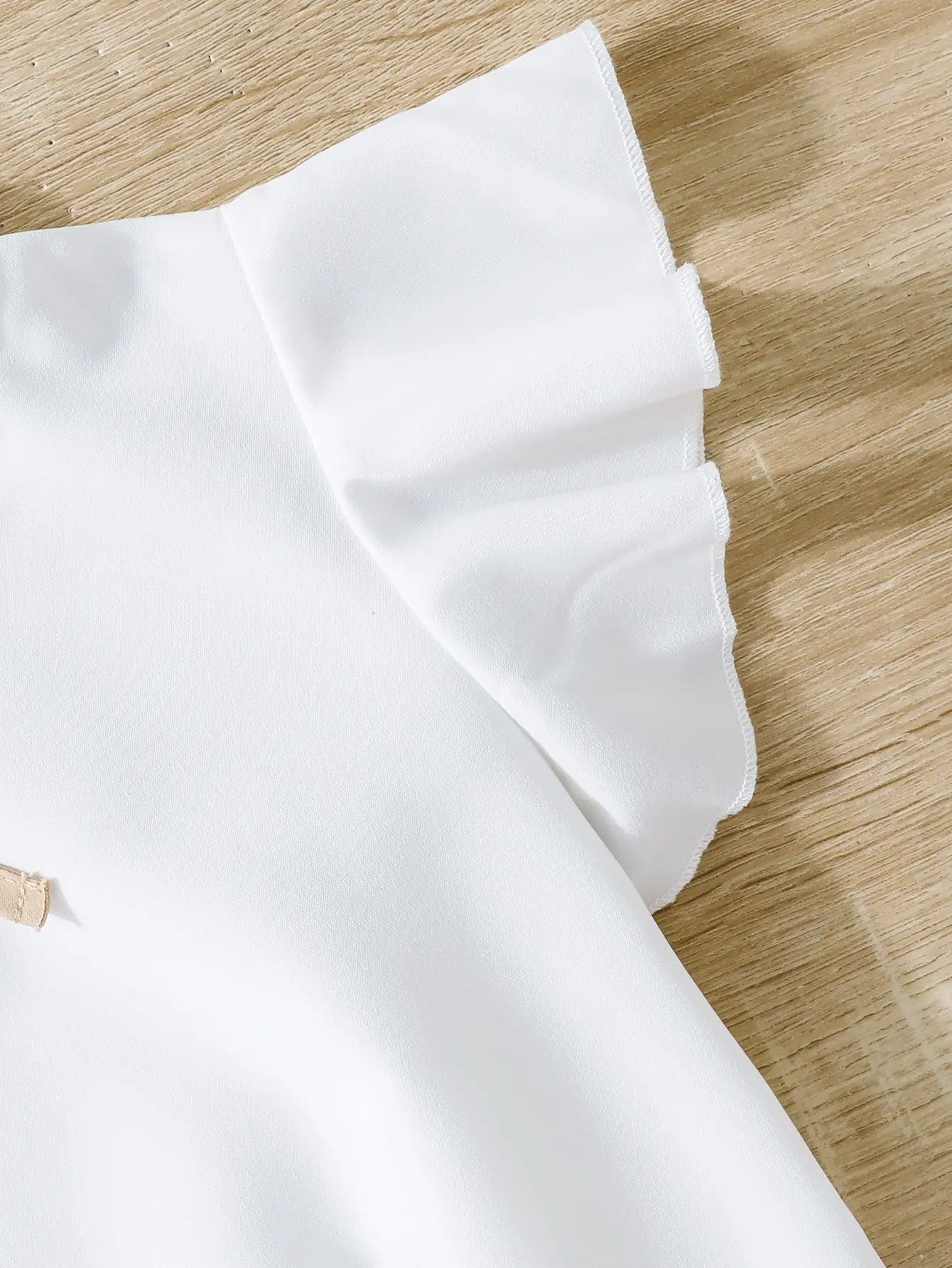 Summer children girls gentle elegance elegance Khaki pleated skirt patchwork bow waist tie lace collar flying sleeve dress