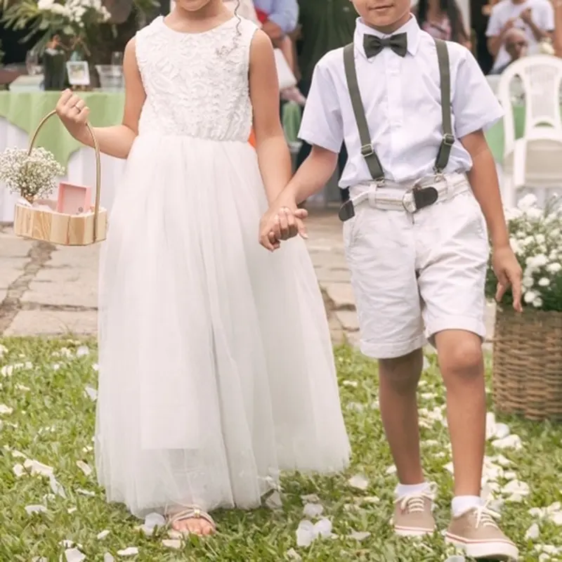 New Flower Girl Dress Baby Kids Summer Princess Party Lace Wedding Birthday Dresses Children Clothing 2 4  6 8 10 12 14