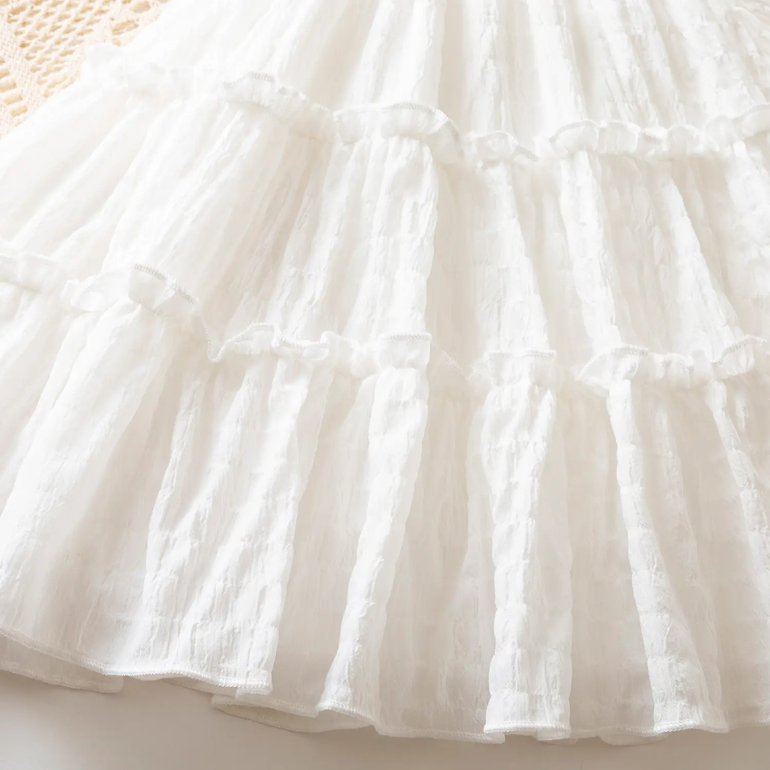 Bohemian Girls Dress 3-8Yrs Off-Shoulder Summer Dress Toddler Pure Color Sundress Beach Vacation Outfit Puff Sleeve Kids Dresses