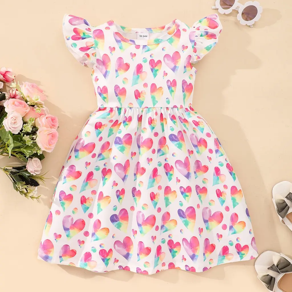 2024 Kids Dress Girl Clothes Birthday Party Dinosaur Summer Short Sleeve Unicorn Baby Girls Princess Dresses 2 3 5 6 7 8 Years