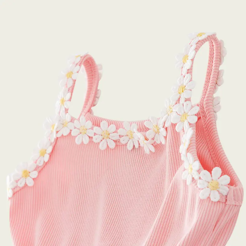 Humor Bear Summer New Children Suspenders Puff Princess Dress Little Daisy Flower Mesh Baby Girls Beach Dress