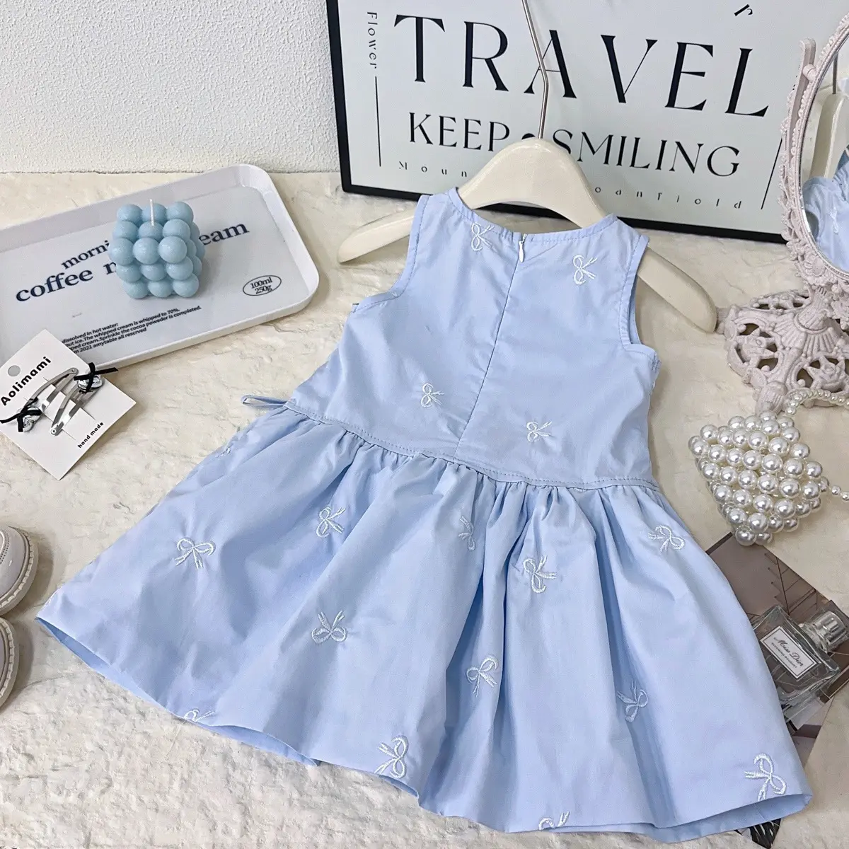 Baby Girls Dress Sleeveless Solid Color Cute Bow Kids Princess Dresses Cotton Children Sundress Summer Birthday Party Clothes