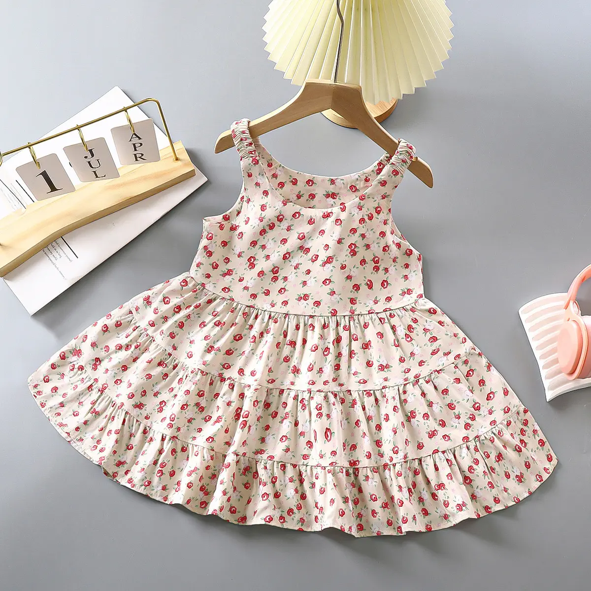 Korean Summer Children Girls Dress Cute Bow Collar Sleeveless Baby Girl Dress A-line Pink Sequins Mesh Kids Party Princess Dress