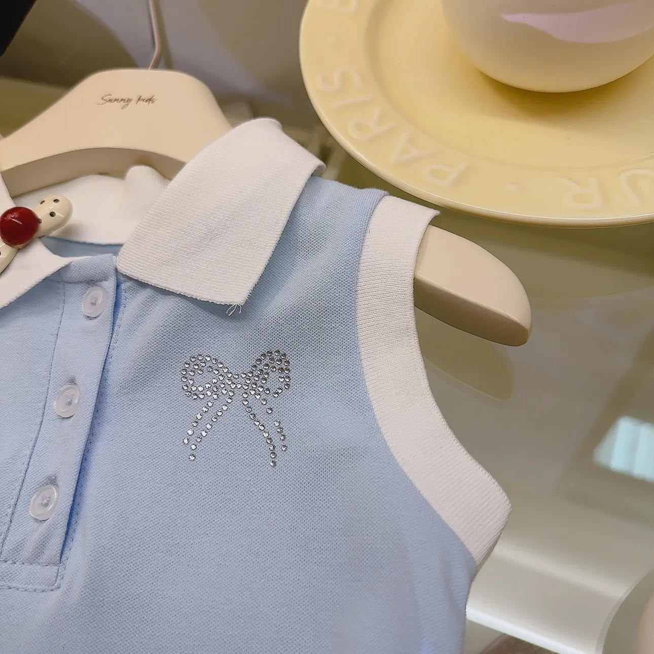 College Style Girls Dress Children Dresses Kids Casual POLO Neck Pleated Dresses Fashion Toddler Summer Princess Vest Clothes
